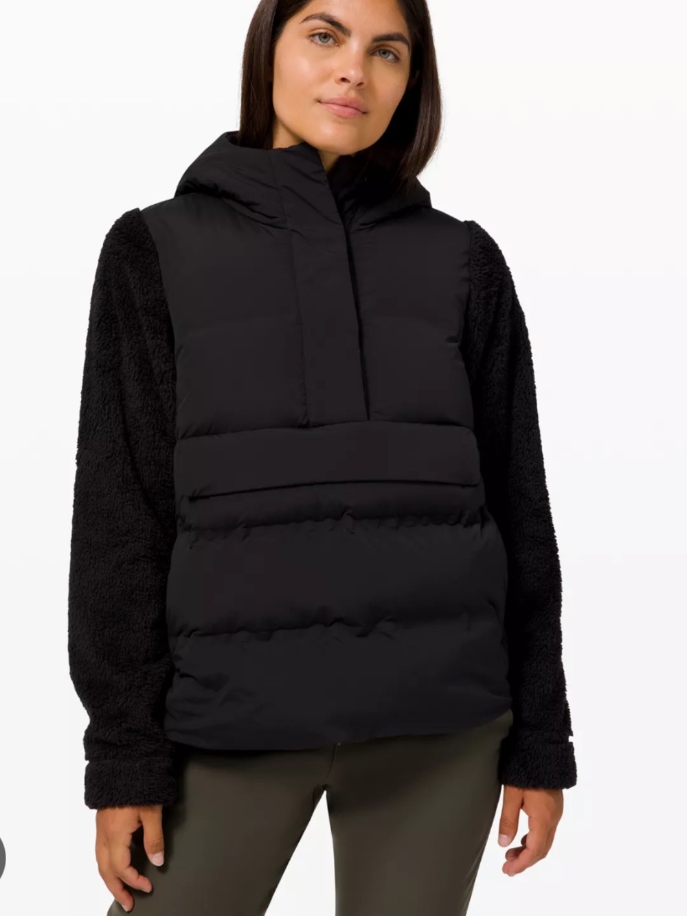 lululemon athletica Cozy climate down Black pullover Puffer Hooded Jacket